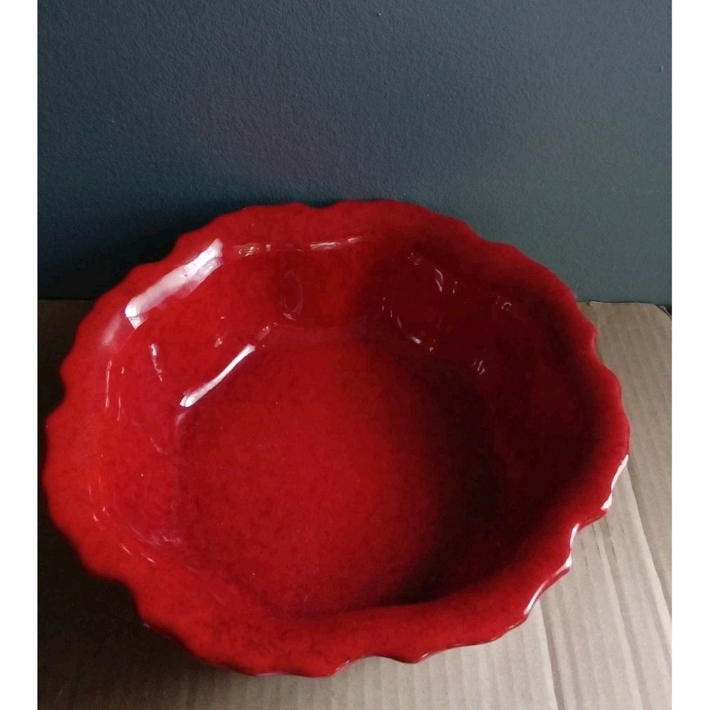 Vintage Italy Pottery Red Glazed Bowl Decorative‎ Fruit Dish Serving - Picture 5 of 5
